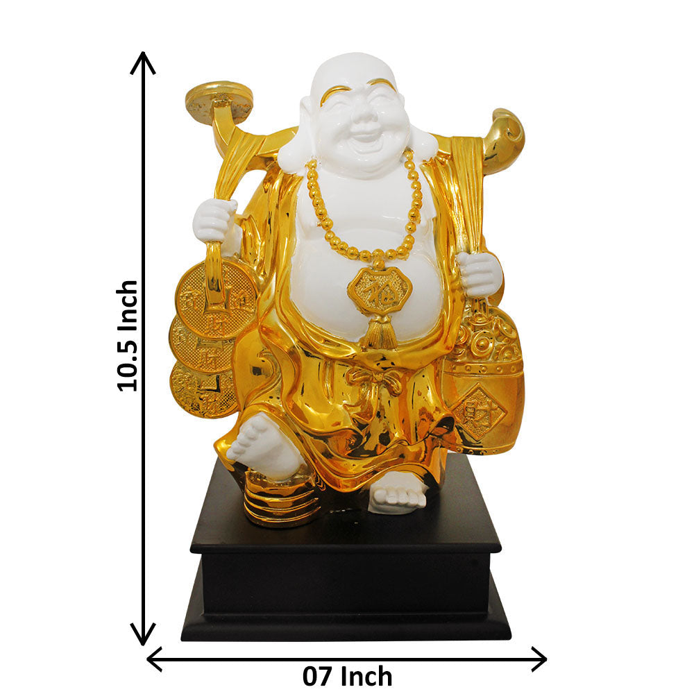 Gold Plated Laughing Buddha Statue Showpiece 27 cm-G50X0001G000XPTO