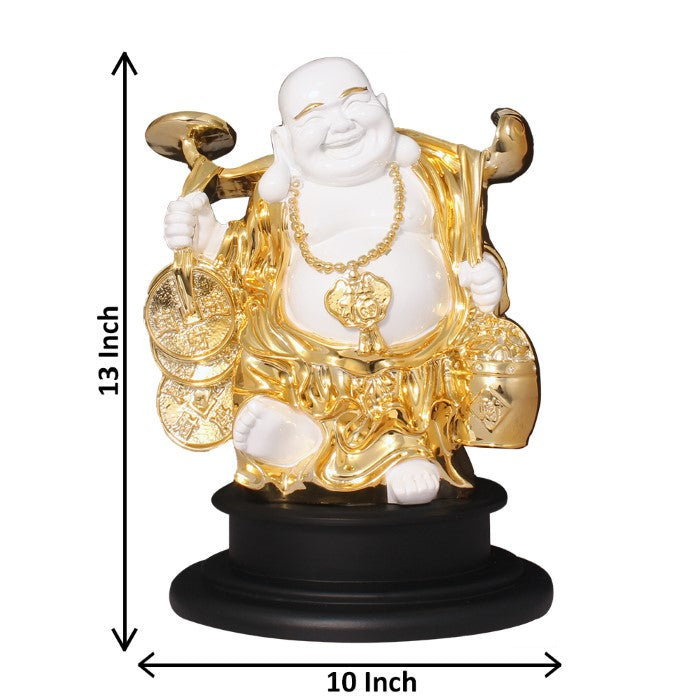 Gold Plated Feng Shui Laughing Buddha Statue 33 cm-G50X0028G000THSS