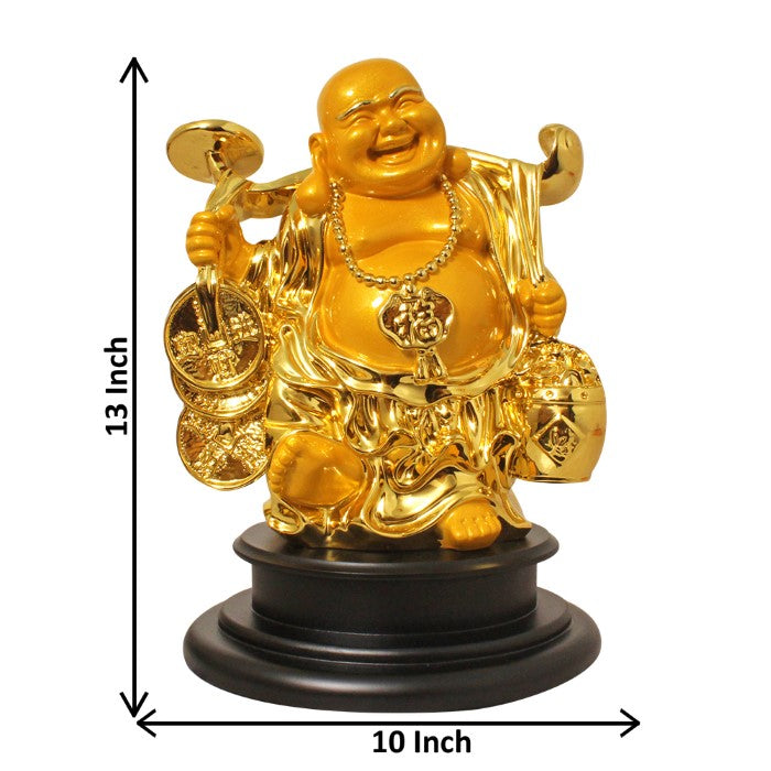 Gold Plated Feng Shui Laughing Buddha 33 cm-G50X0028Y000THSS