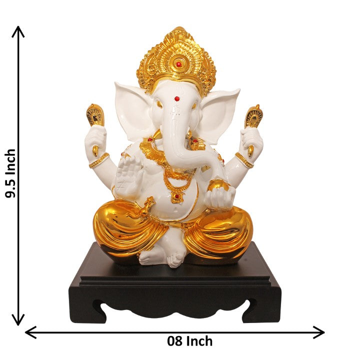 Gold Plated Ganpati Idol Statue 24 cm-G50X0035G000XIAS