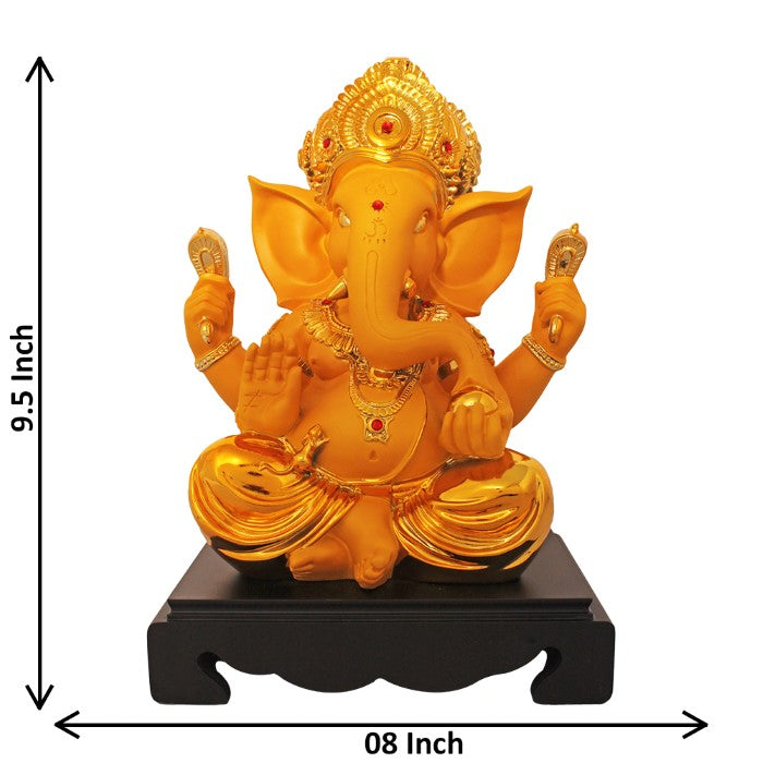 Gold Plated Ganpati Idol Figurine 24 cm-G50X0035Y000XIAS