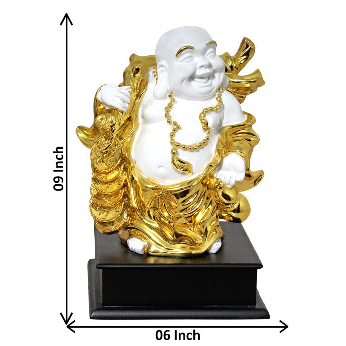 Gold Plated Handicraft Laughing Bhuddha Statue 23 cm-G50X0058W000XPTO