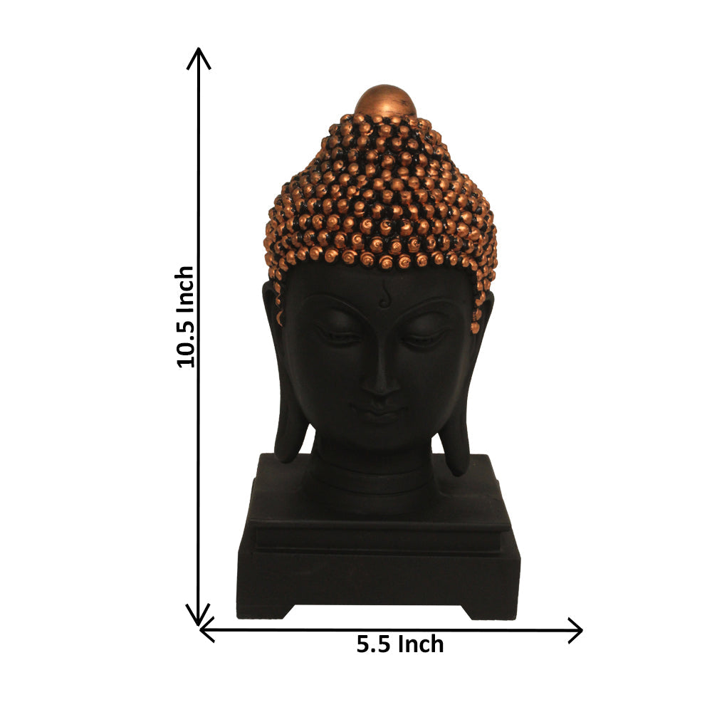 Buddha Head Sculpture Black Copper 26 cm-G57R1062KCNMX