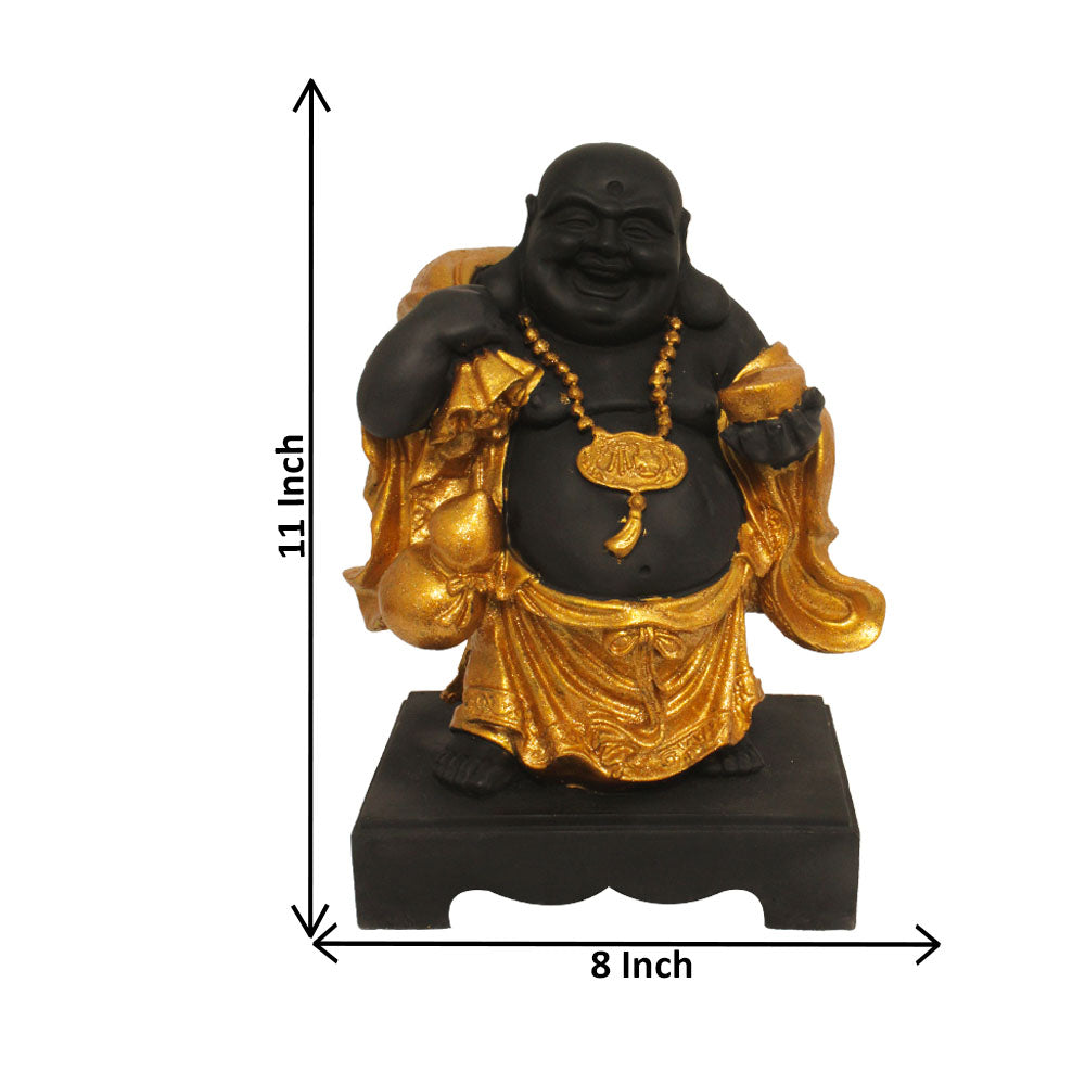 Home Decor Laughing Buddha Idol Glitter Matt 28 cm-G57R1077KGGMX