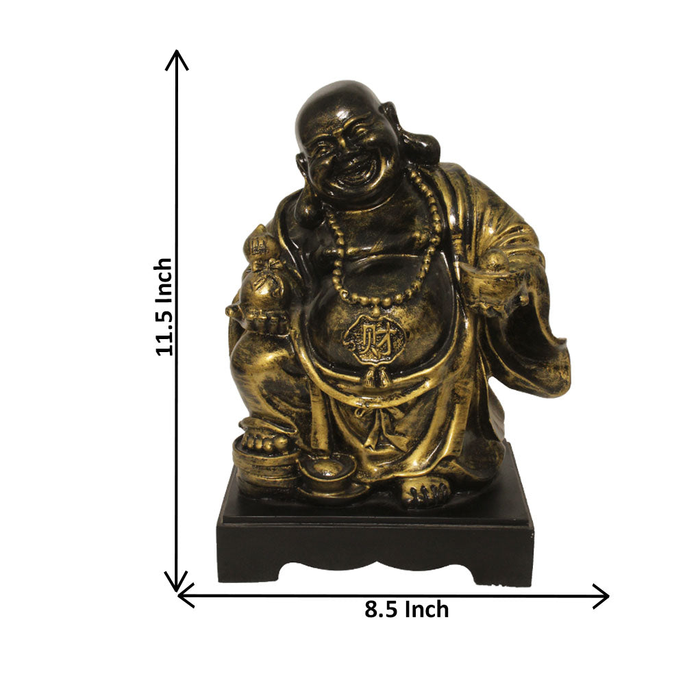 Laughing Buddha Home Decor Bronze Antique Finish 28 cm-G57R1078BBAGX