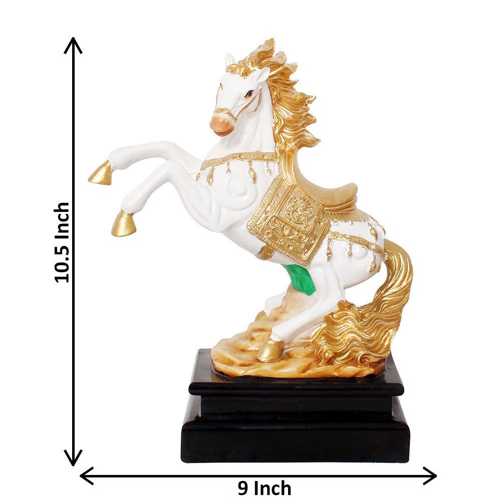 Home Decor Victory Horse Statue White Golden 26 cm-G57R1180WGLGX