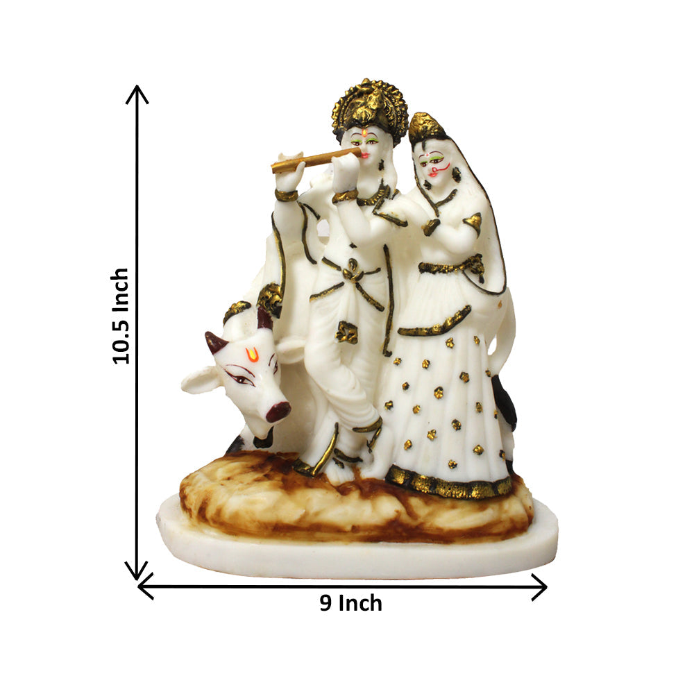 Cow Radha Krishna Idol Statue 27 cm G57R1186WBCGX