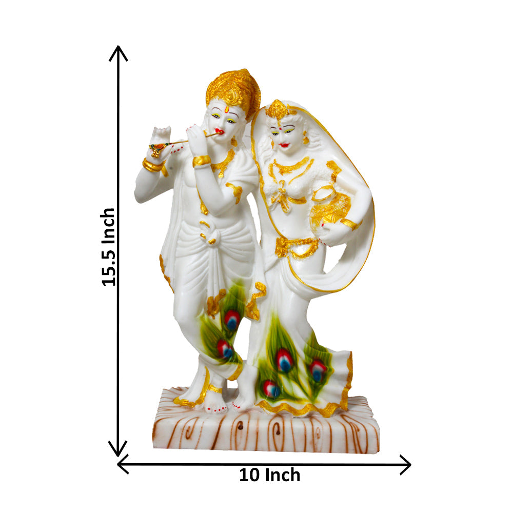 Matki Radha Krishna Statute Marble Look 39 cm-G57R1298WGCMX