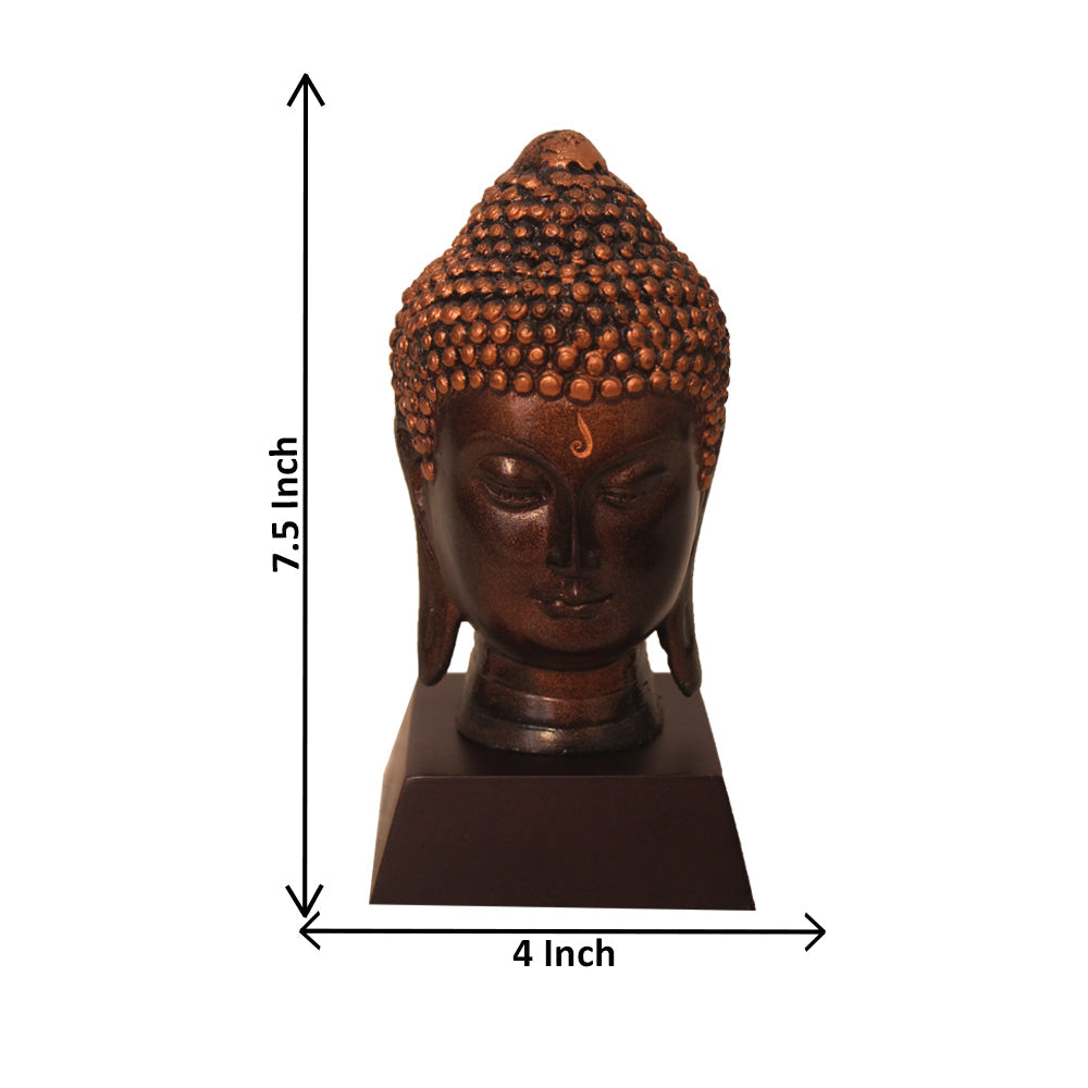 Lord Buddha Face Idol Copper Antique Finish 19 cm-G57W1059CCAGX