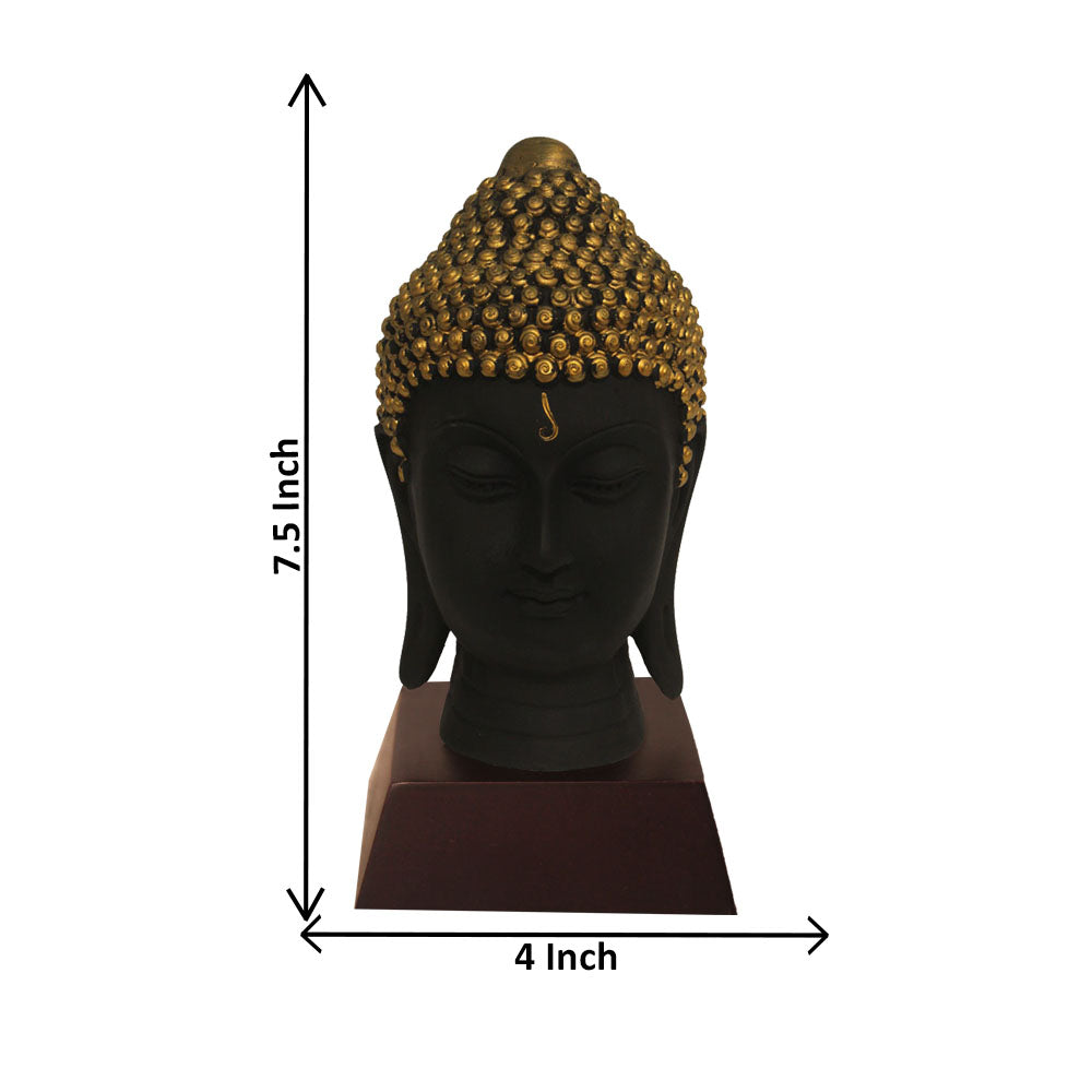 Lord Buddha Face Idol Black Brass 19 cm-G57W1059KBNMX