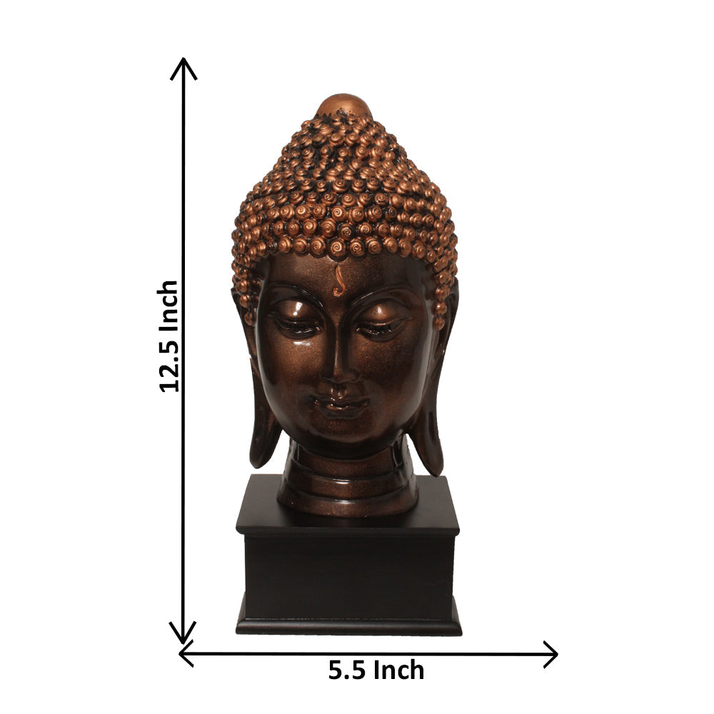 Lord Buddha Head Idol Copper Antique Finish 31 cm-G57W1060CCAGX