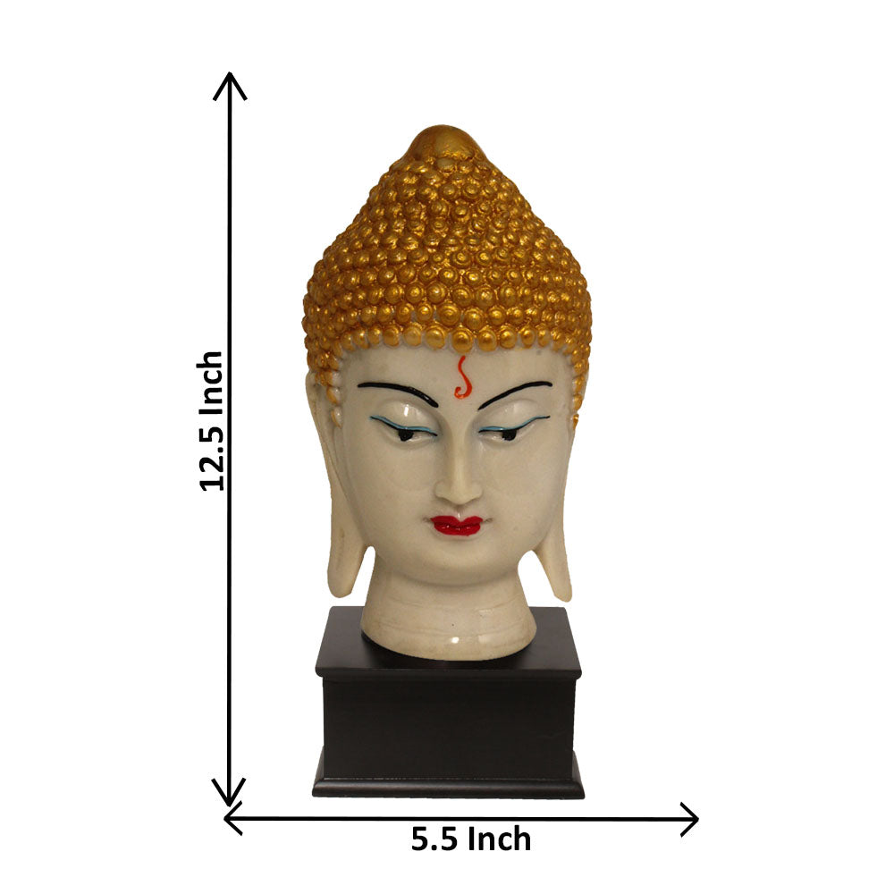 Lord Buddha Head Idol Marble Look 31 cm-G57W1060WGCGX