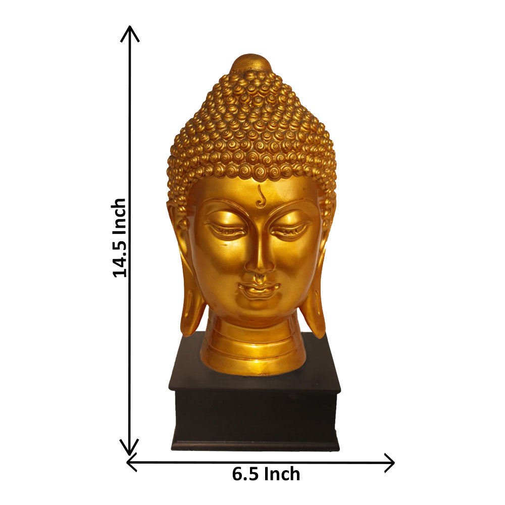 Buddha Head Showpiece Pearl Golden Look 36 cm-G57W1061GGSGX