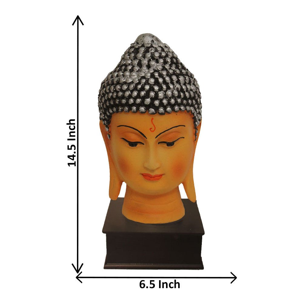 Buddha Head Showpiece Ivory Silver 36 cm-G57W1061VSLMX