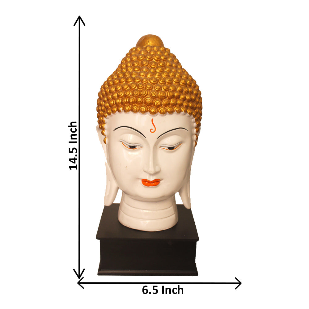 Buddha Head Showpiece Marble Look 36 cm-G57W1061WGCGX