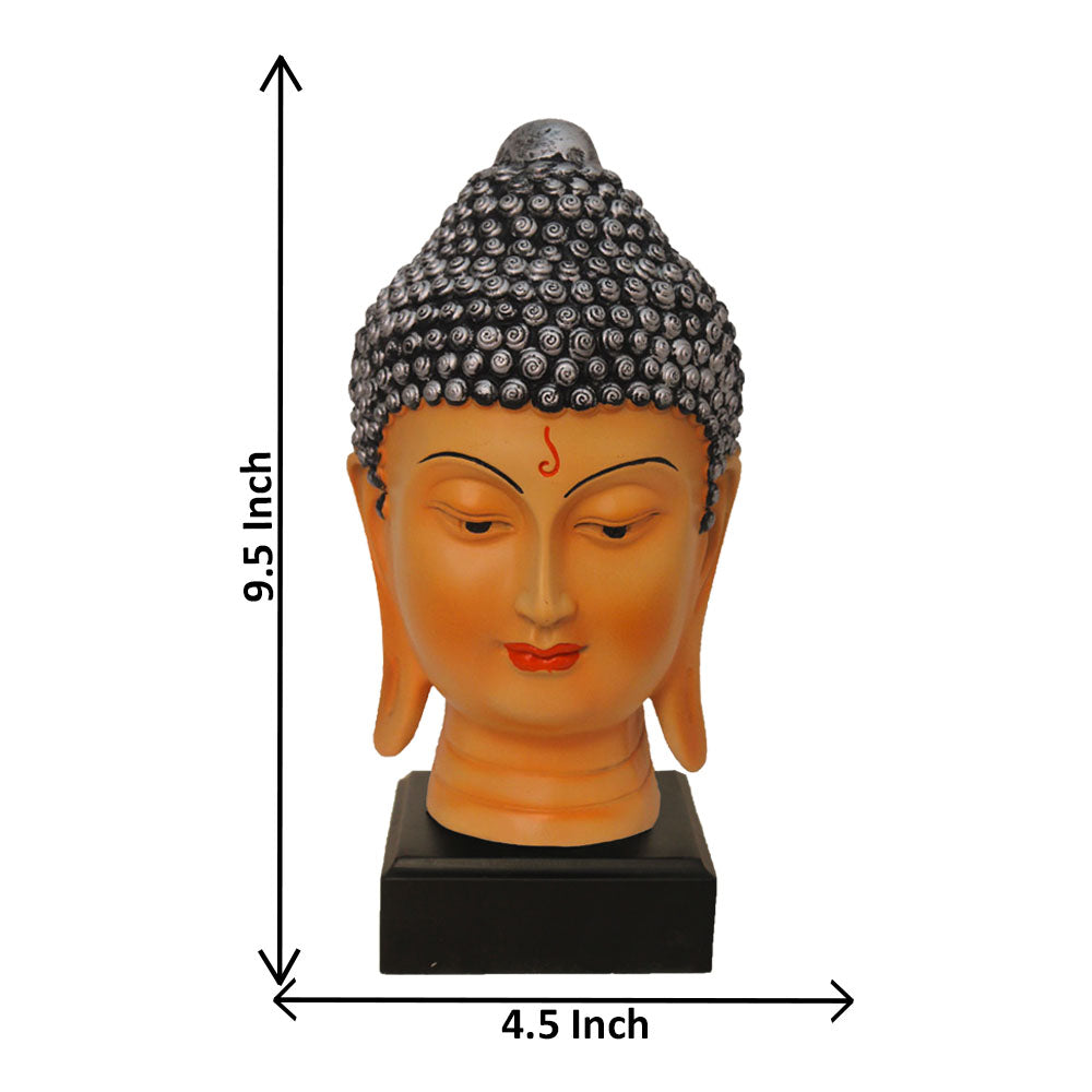 Buddha Head Statue With Base Ivory Silver 24 cm-G57W1062VSLMX