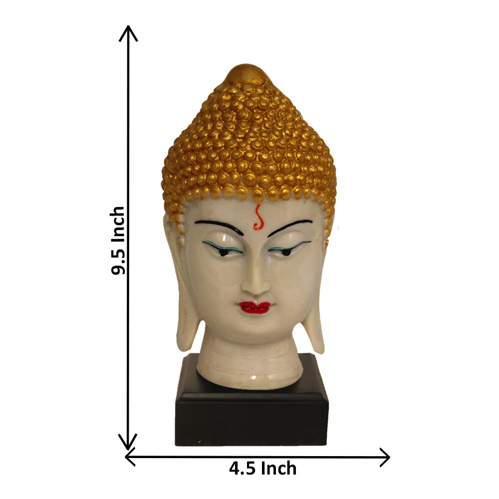 Buddha Head Statue With Base Marble Look 24 cm-G57W1062WGCGX