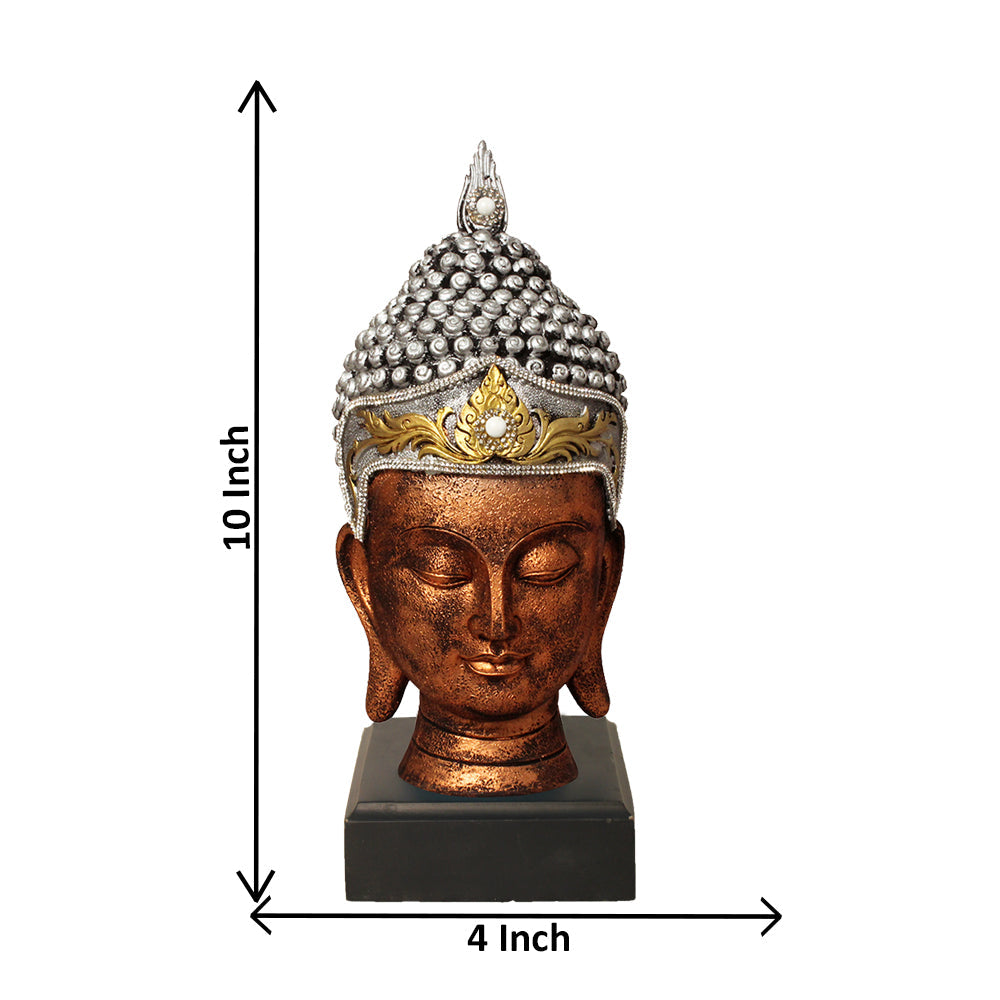 Buddha Face With Base Copper Silver Brass 25 cm-G57W1066CSNMZ