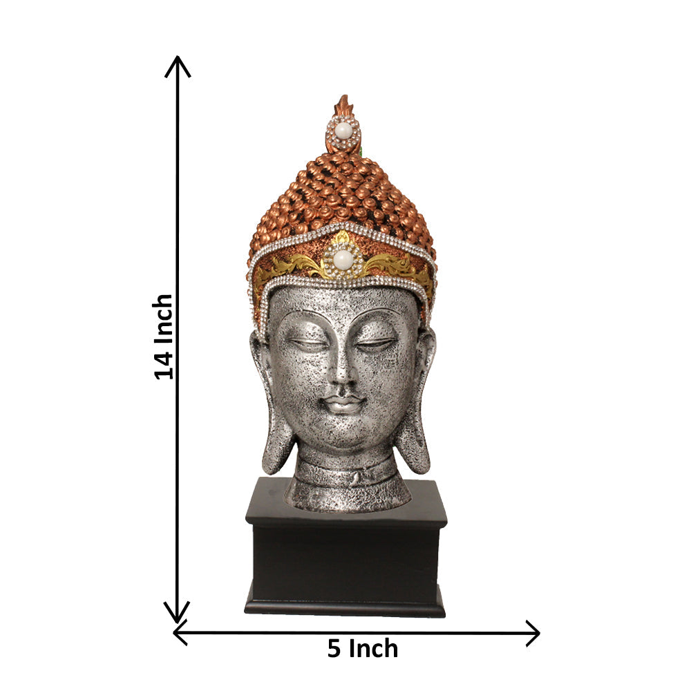 Buddha Head For Gifting Silver Copper Brass 35 cm-G57W1067SCNMZ