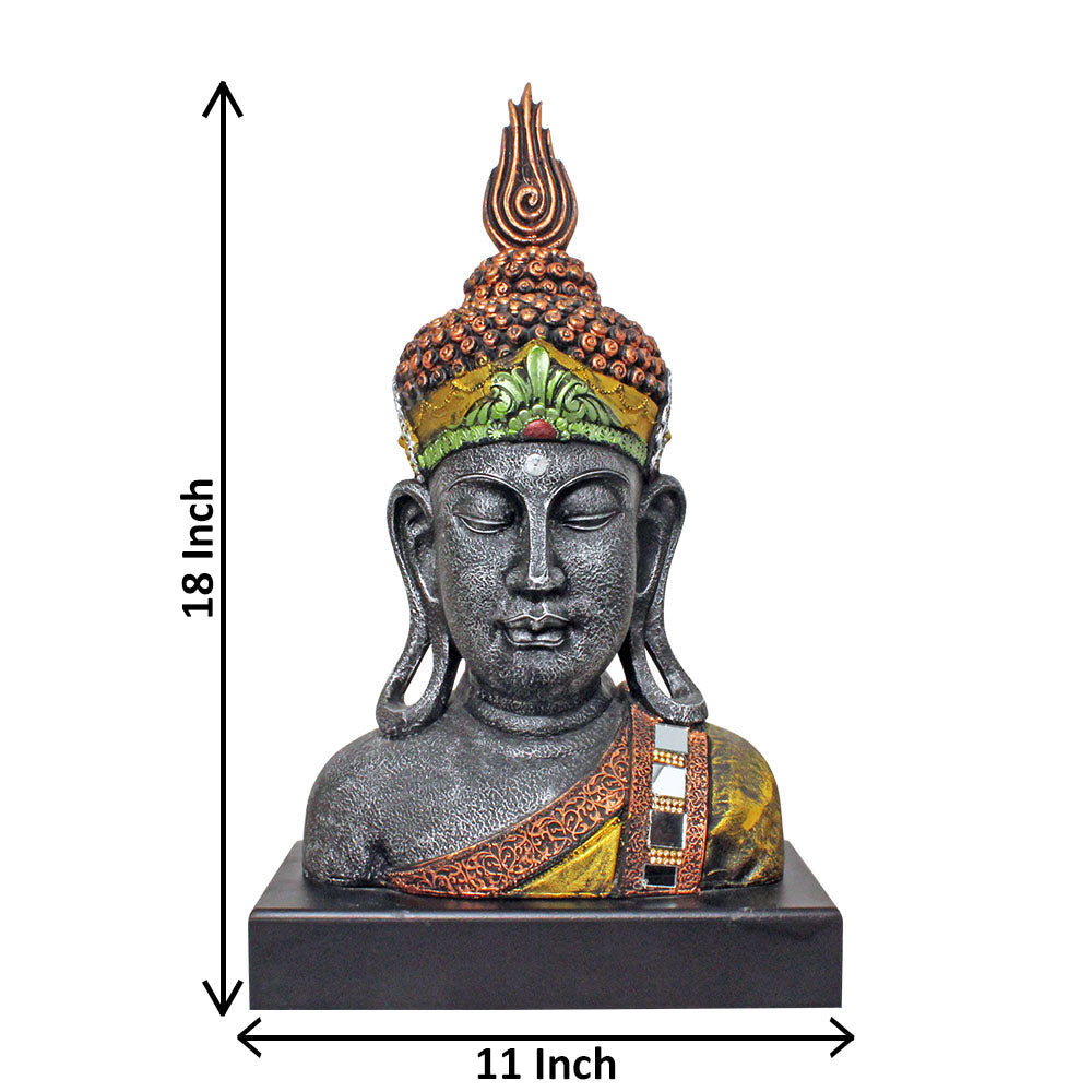 Buddha Bust Statue Silver Copper 45 cm-G57W1068SCMMZ