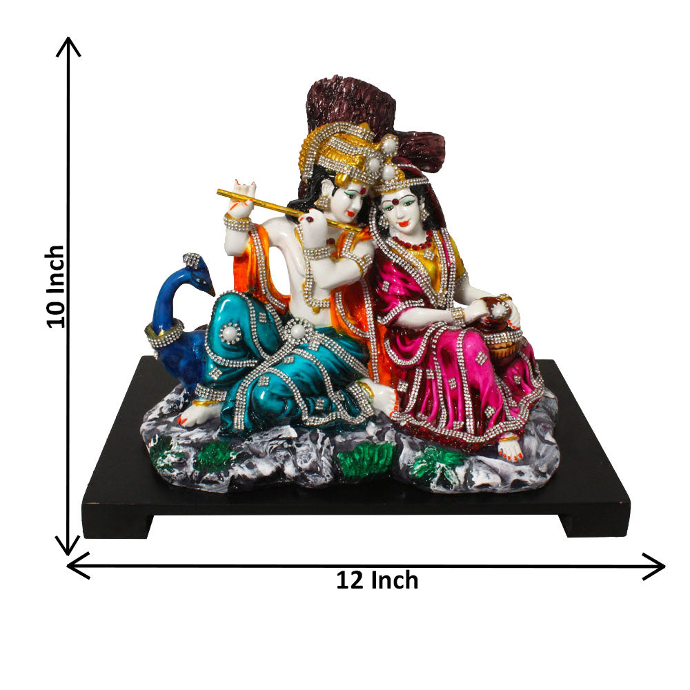 Radha Krishna Showpiece Figurine White Multicolor 25 cm-G57W1261WMLGZ