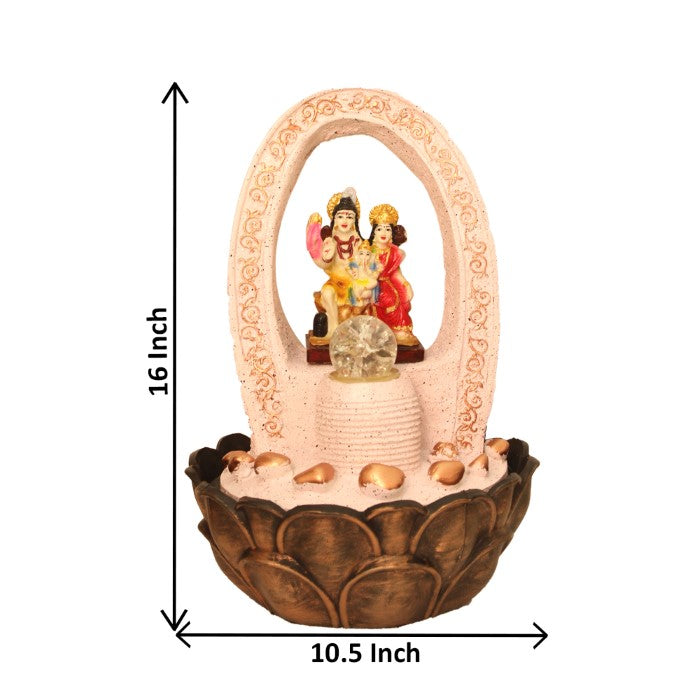 Shiv Family Tabletop Water Fountain 41 cm G57X0209PCDMX-67X0036M