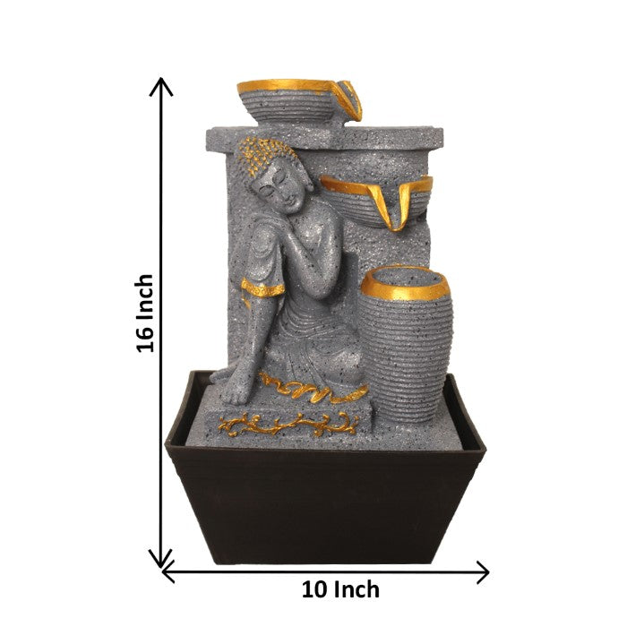 Resting Buddha Tabletop Water Fountain 41 cm G57X0315FGDMX