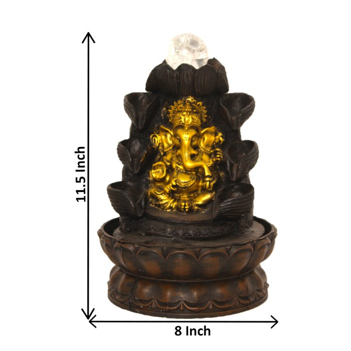 Ganesh Indoor Water Fountain With Crystal Ball 30 cm G57X0546AGAMX