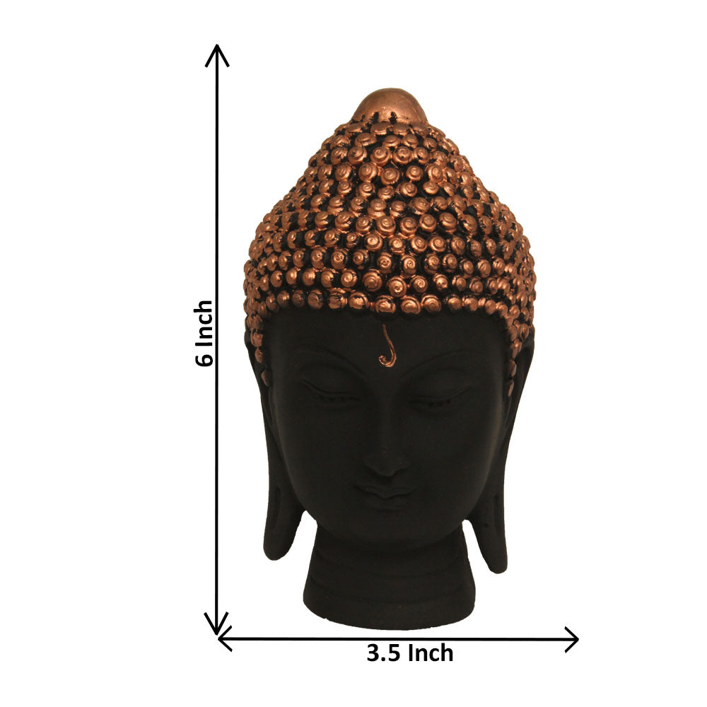 Buddha Face Statue Black Copper 15 cm-G57X1059KCNMX