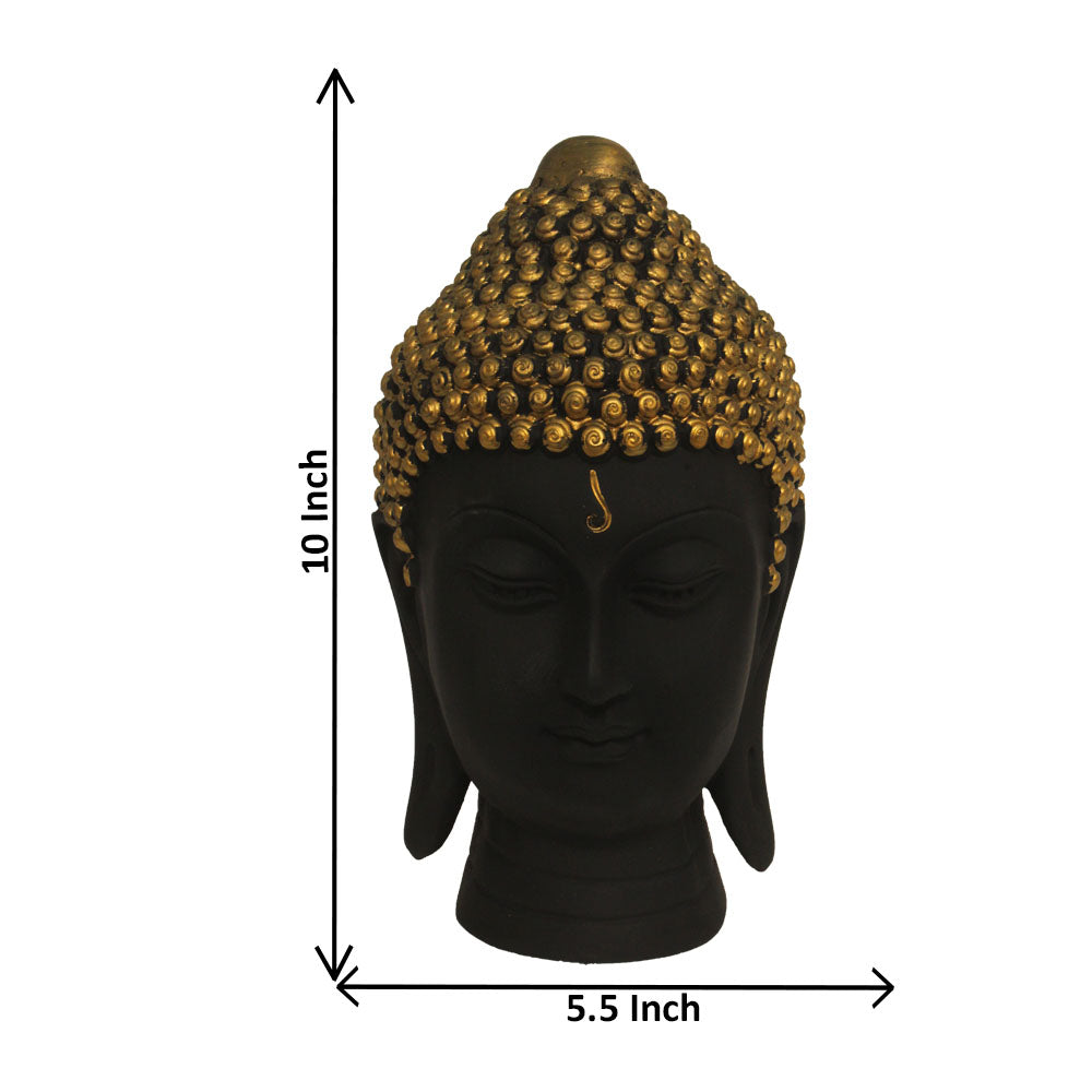 Buddha Head Murti Black Brass 25 cm-G57X1060KBNMX