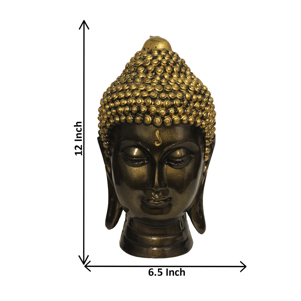 Buddha Face Figurine Bronze Antique Finish 30 cm-G57X1061BBAGX