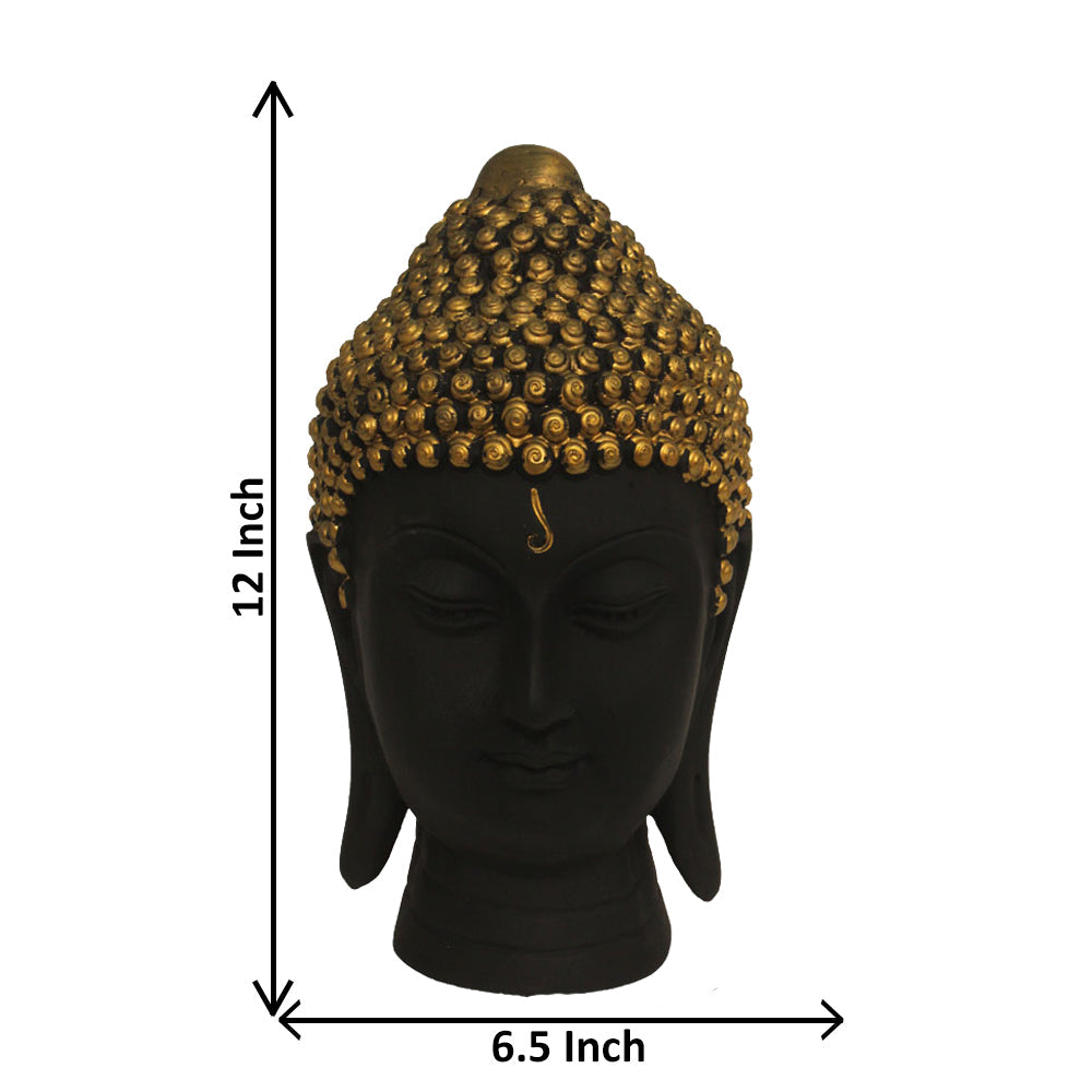 Buddha Face Figurine Black Brass 30 cm-G57X1061KBNMX