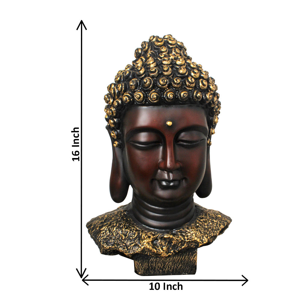 Buddha Bust Figurine Brown Golden 40 cm-G57X1063AGNMX