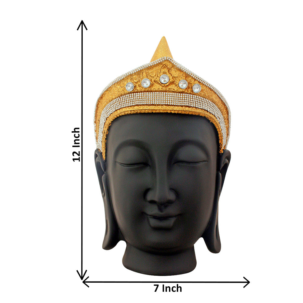 Taj Buddha Face Statue Glitter Matt Finish 30 cm-G57X1065KGGMZ