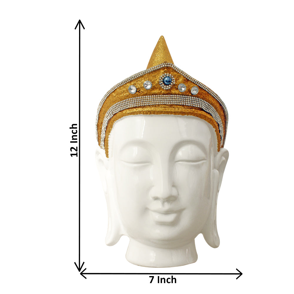 Taj Buddha Face Statue Glitter Shine Finish 30 cm-G57X1065WGGGZ