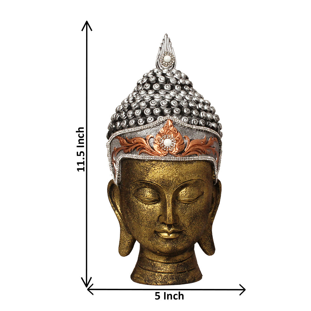 Home Decor Buddha Face Statue Brass Copper 29 cm-G57X1067BSNMZ