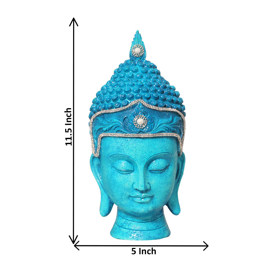 Home Decor Buddha Face Statue Blue Shaded 29 cm-G57X1067QNNMZ