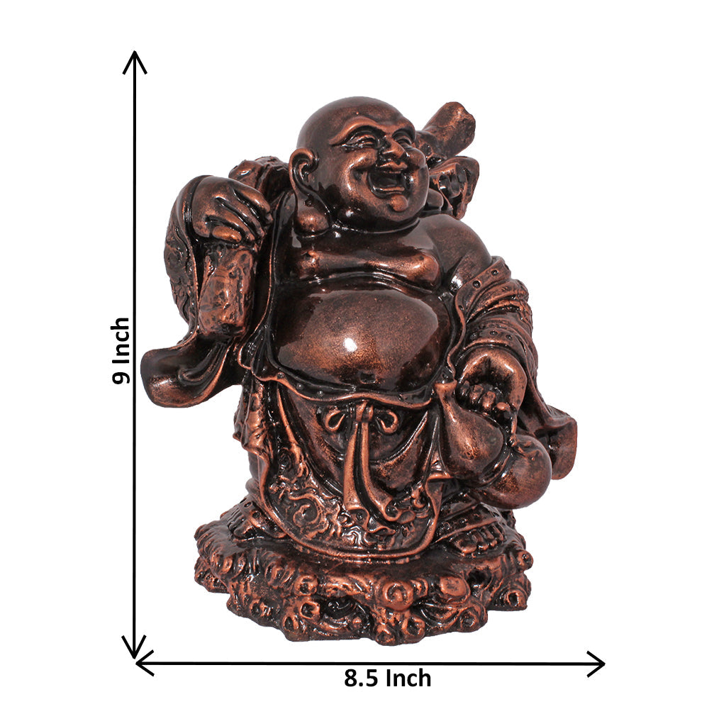 Laughing Buddha Idol Copper Antique Finish 23 cm-G57X1071CCAGX