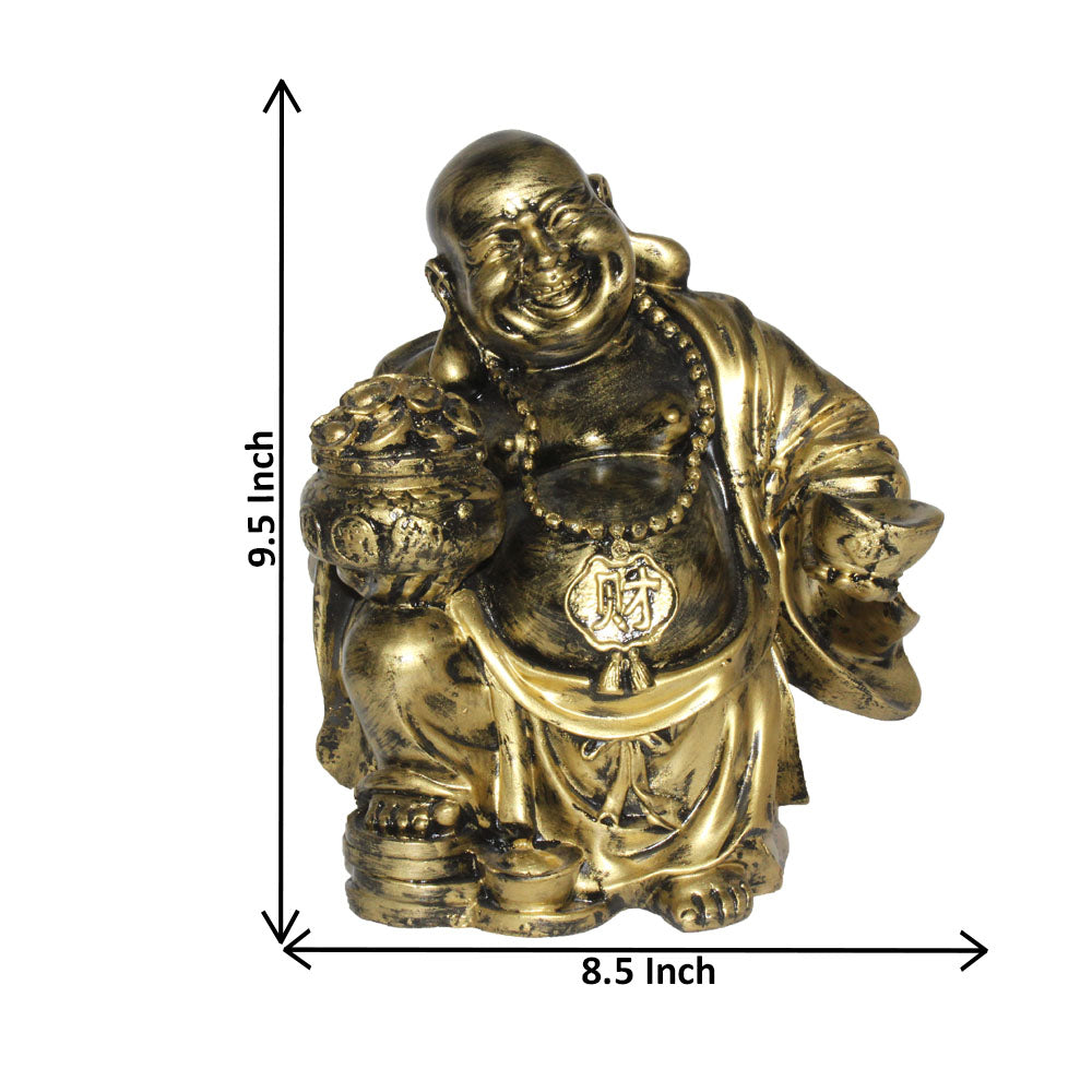 Laughing Buddha Showpiece Bronze Antique Finish 24 cm-G57X1072BBAGX