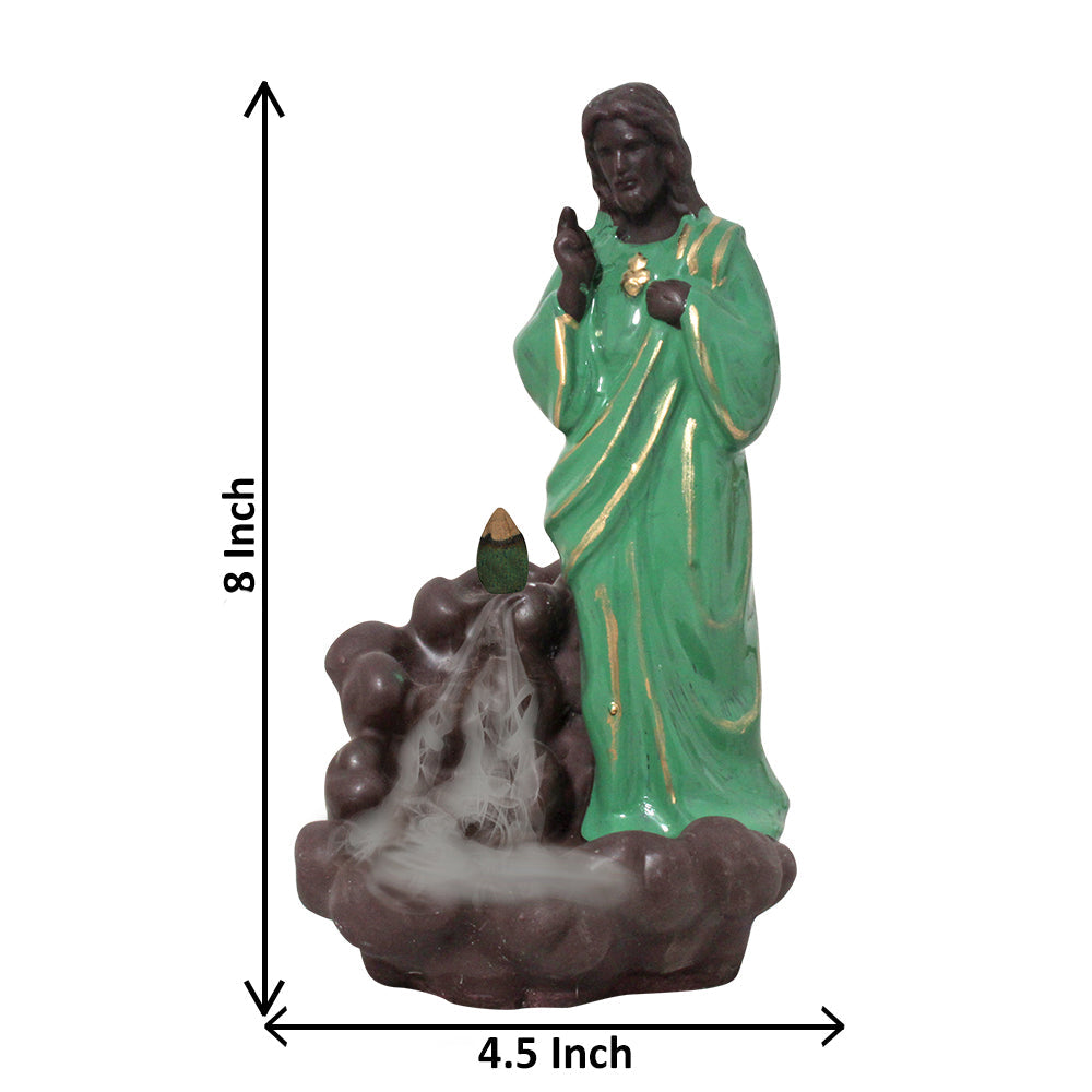 Lord Jesus Backflow Smoke Fountain Coffee Green 20 cm-G57X1144AHNMX