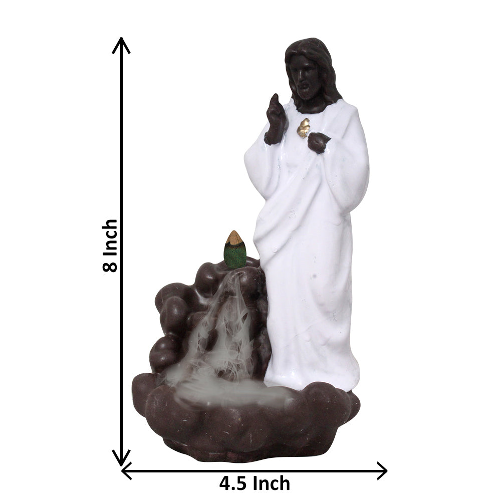 Lord Jesus Backflow Smoke Fountain Coffee White 20 cm-G57X1144AWNMX