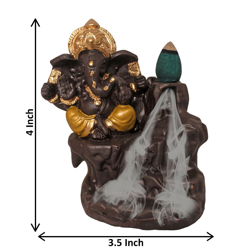 Lord Ganesha Backflow Smoke Fountain Coffee Golden 10 cm-G57X1146AGNMX