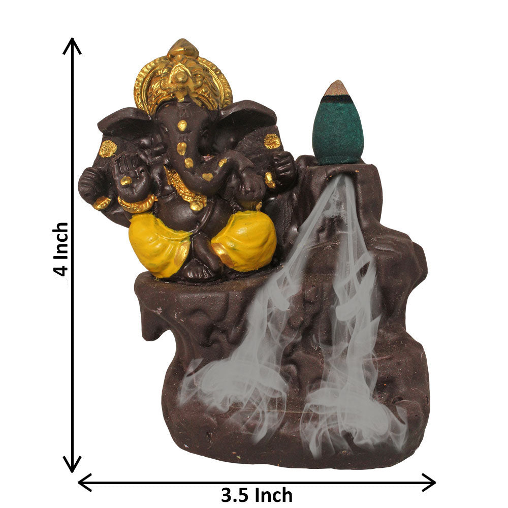 Lord Ganesha Backflow Smoke Fountain Coffee Yellow 10 cm-G57X1146AYNMX