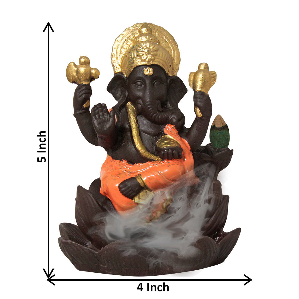 God Ganesha Backflow Smoke Fountain Coffee Red 13 cm-G57X1147ARNMX