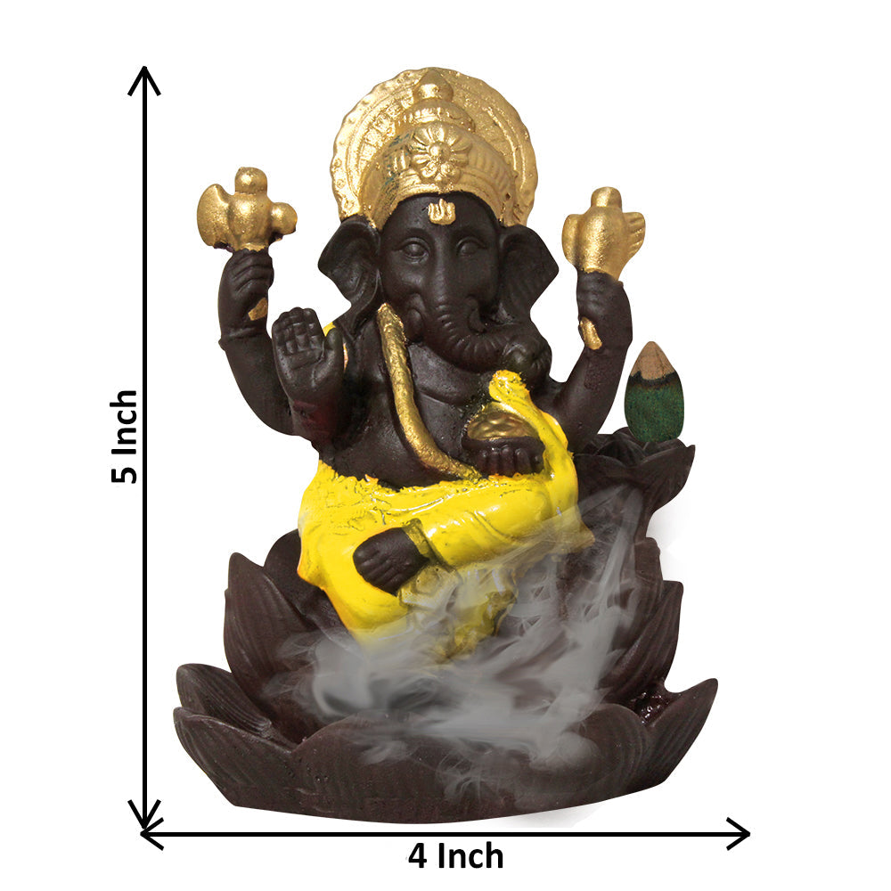 God Ganesha Backflow Smoke Fountain Coffee Yellow 13 cm-G57X1147AYNMX