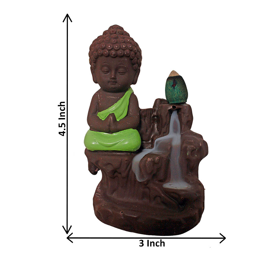 Baby Buddha Backflow Smoke Fountain Coffee Green 11 cm-G57X1256AHNMX