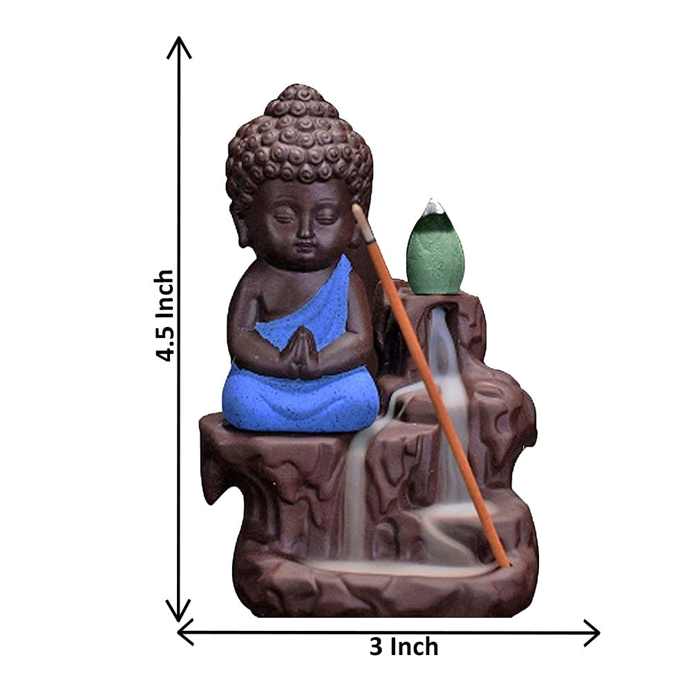 Baby Buddha Backflow Smoke Fountain Coffee Blue 11 cm-G57X1256ANNMX