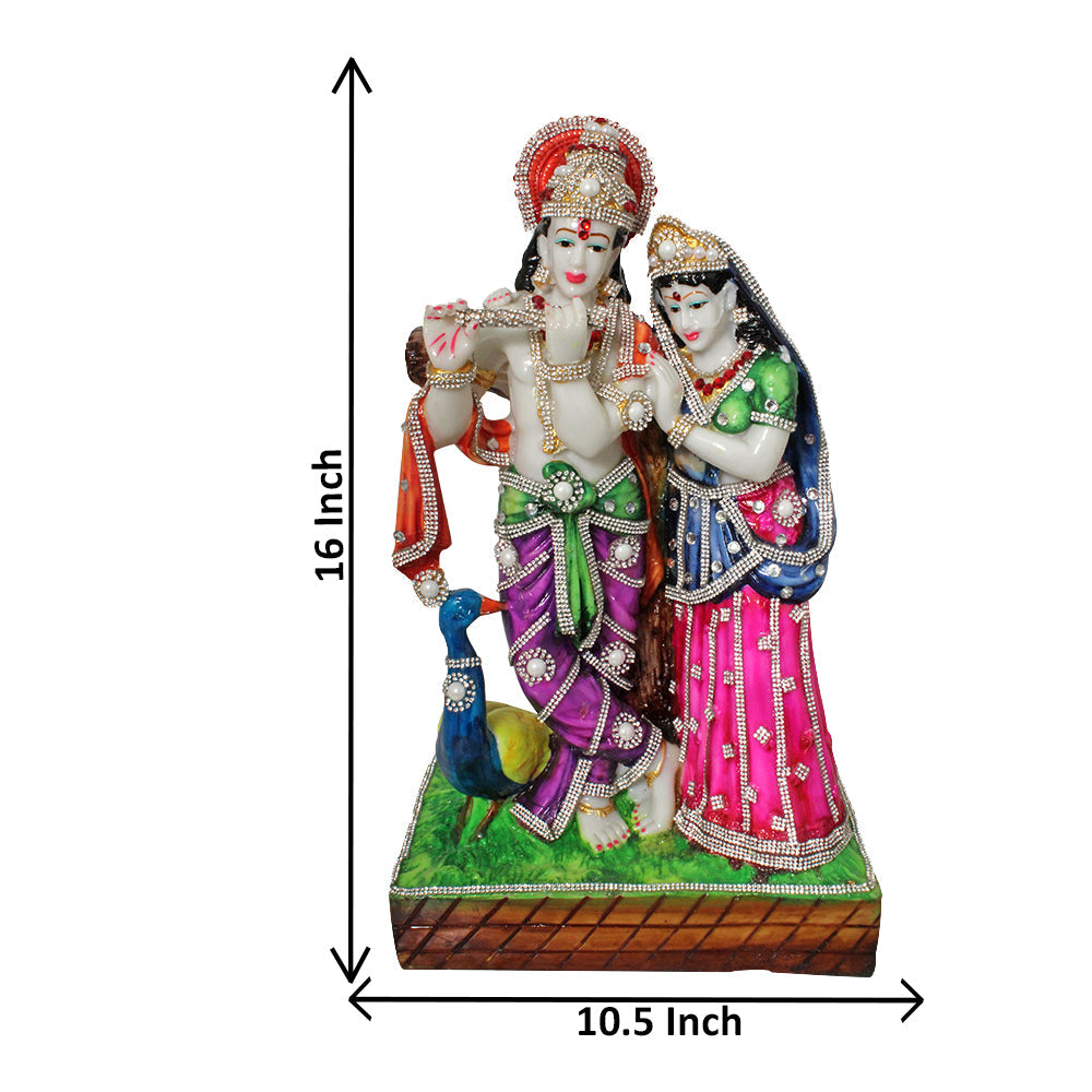 Lord Radha Krishna Statue White Multicolor 41 cm-G57X1260WMLGZ