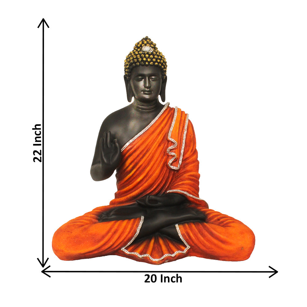 Ashirvaad Buddha Statue Showpiece Black Orange 55 cm-G57X1267KONMZ