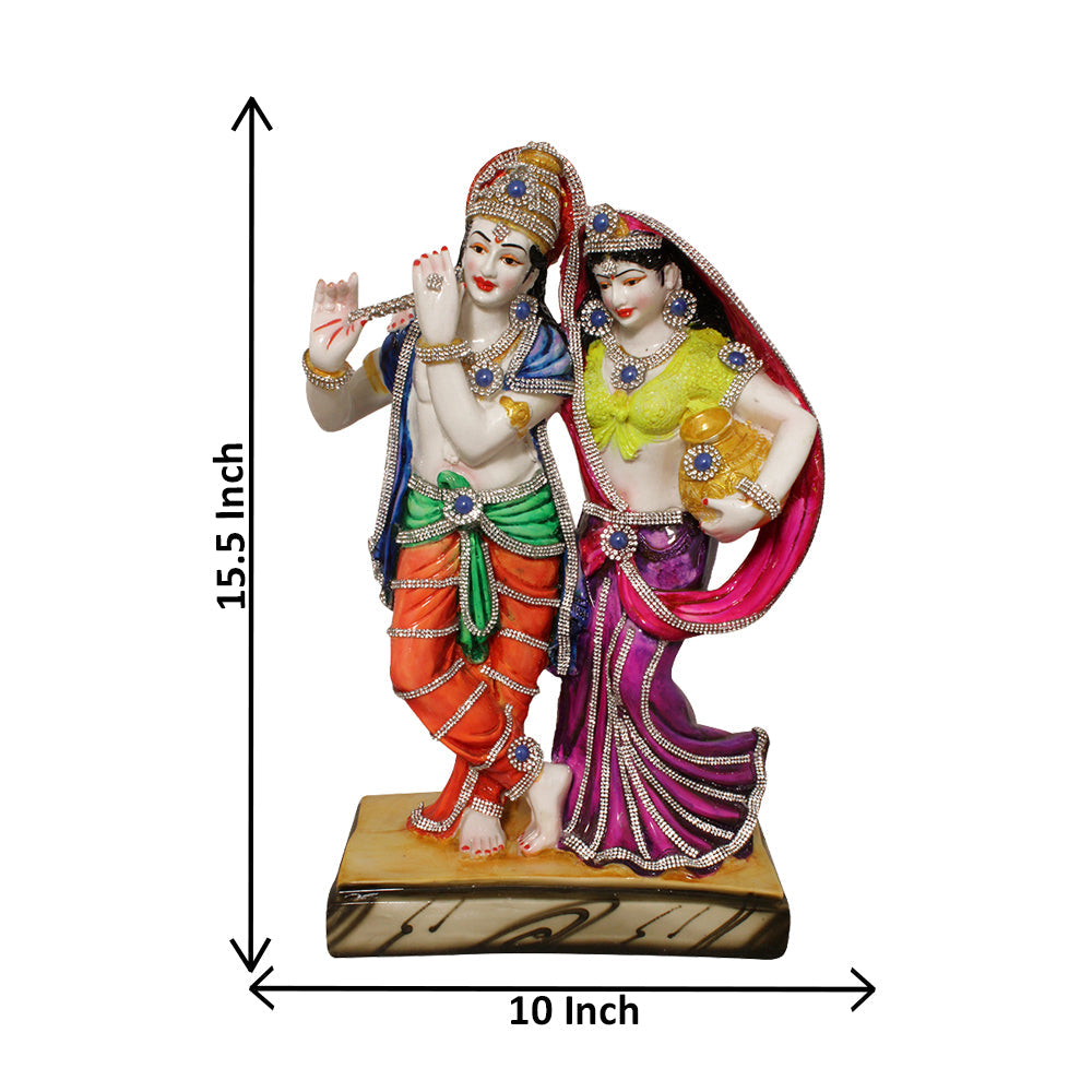 Matki Radha Krishna Statute White Multicolor 39 cm-G57X1298WMLGZ